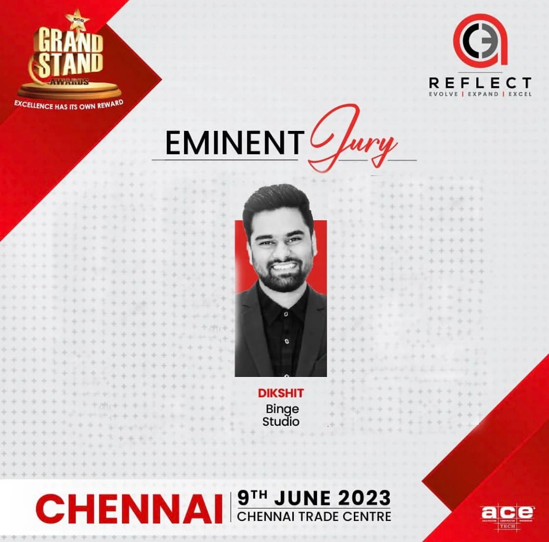 Representing Binge Studio as an Eminent Jury in ACE Tech Exhibition.