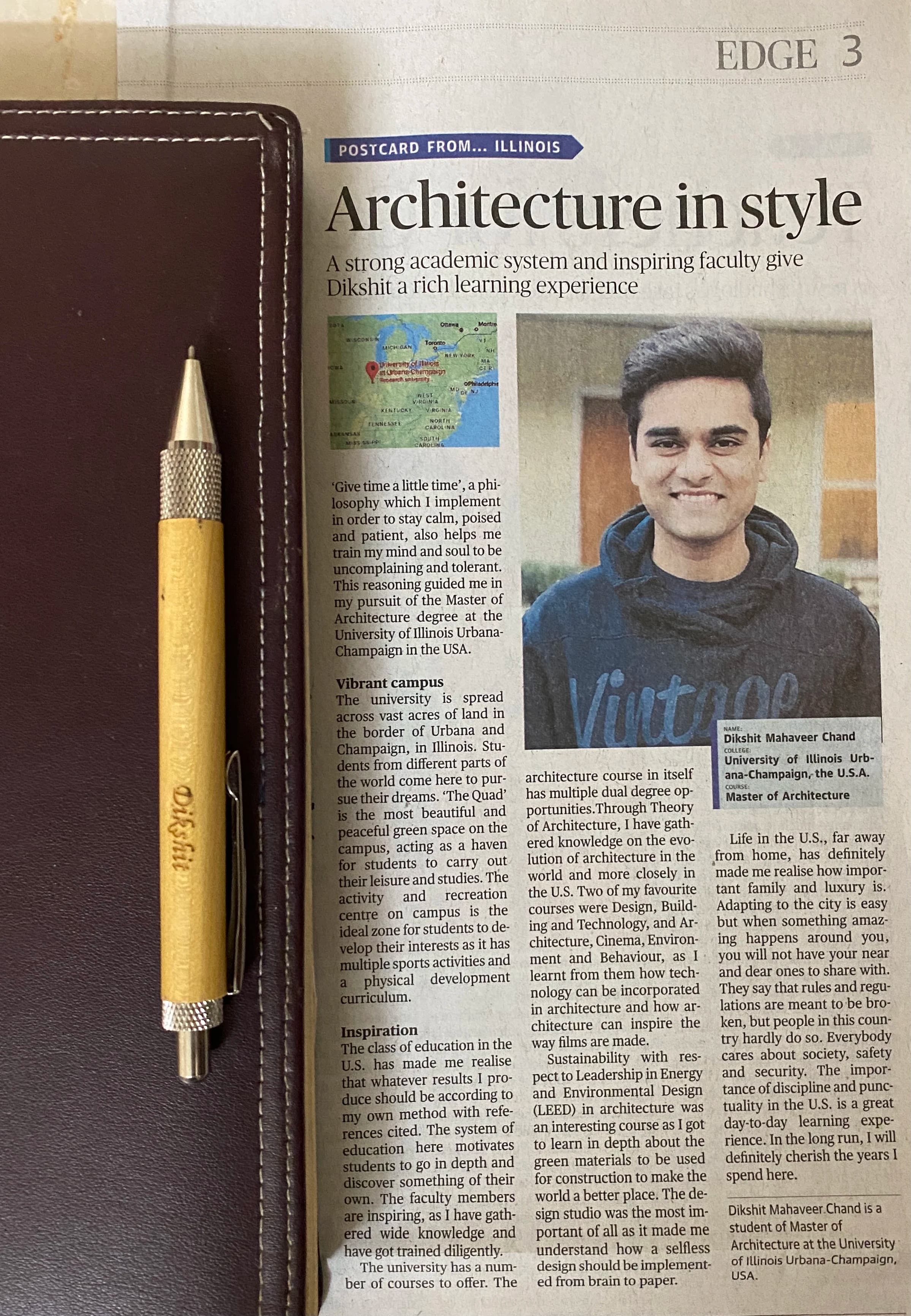 Post Card writing in The Hindu Newspaper by Dikshit Badolla.